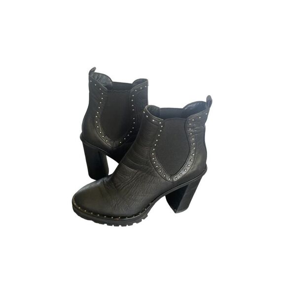 Rebecca Minkoff Eddie Studded Ankle Boots Black Size 8M - Picture 1 of 10